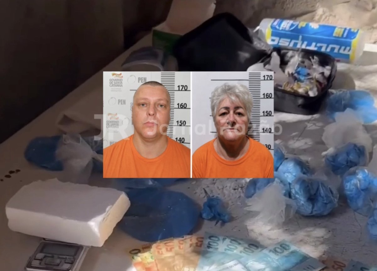 Material apreendido em operação da PMSC em Timbó