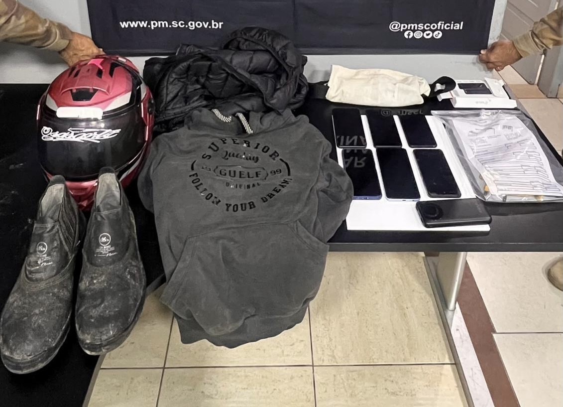 PM prendeu o segundo suspeito e recuperou todos os celulares furtados de loja em Itapema