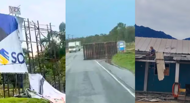 Ventos de quase 100 km/h e granizo levaram quatro cidades de SC a decretar situação de emergência