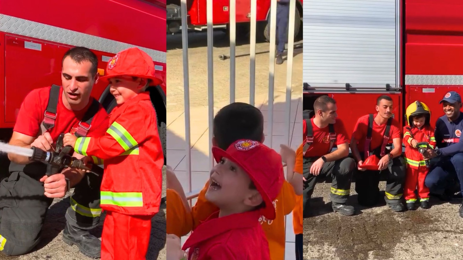 'Isso não tem preço': pai levou os Bombeiros à escolinha e surpreendeu o filho no aniversário