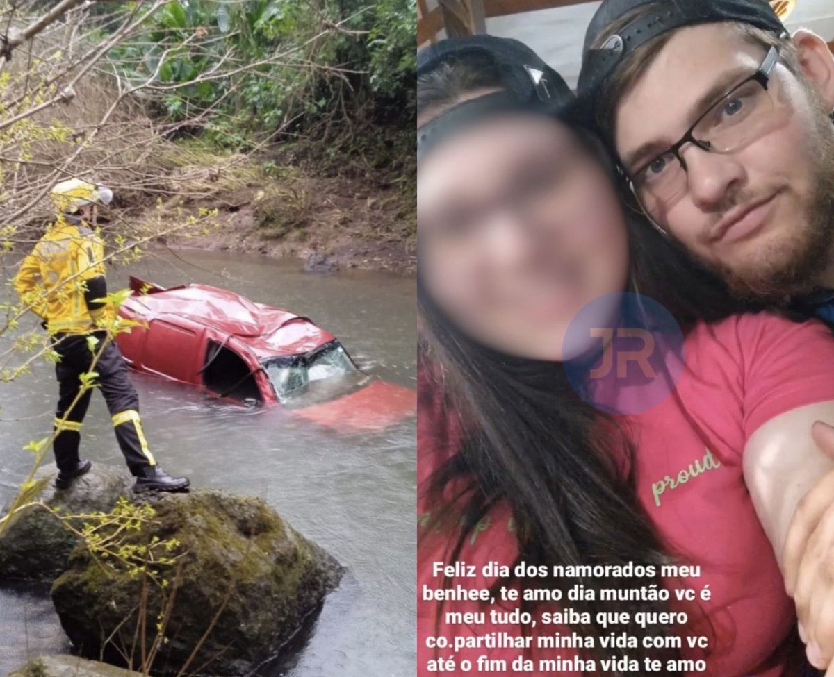 Fiat Doblo submerso no Rio Barra Grande e publicacao do marido dedicada a esposa